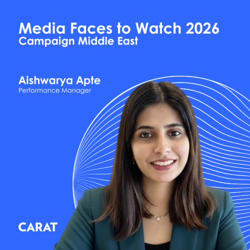 image of a smiling young woman with a blue background with title Media Faces to Watch 2026